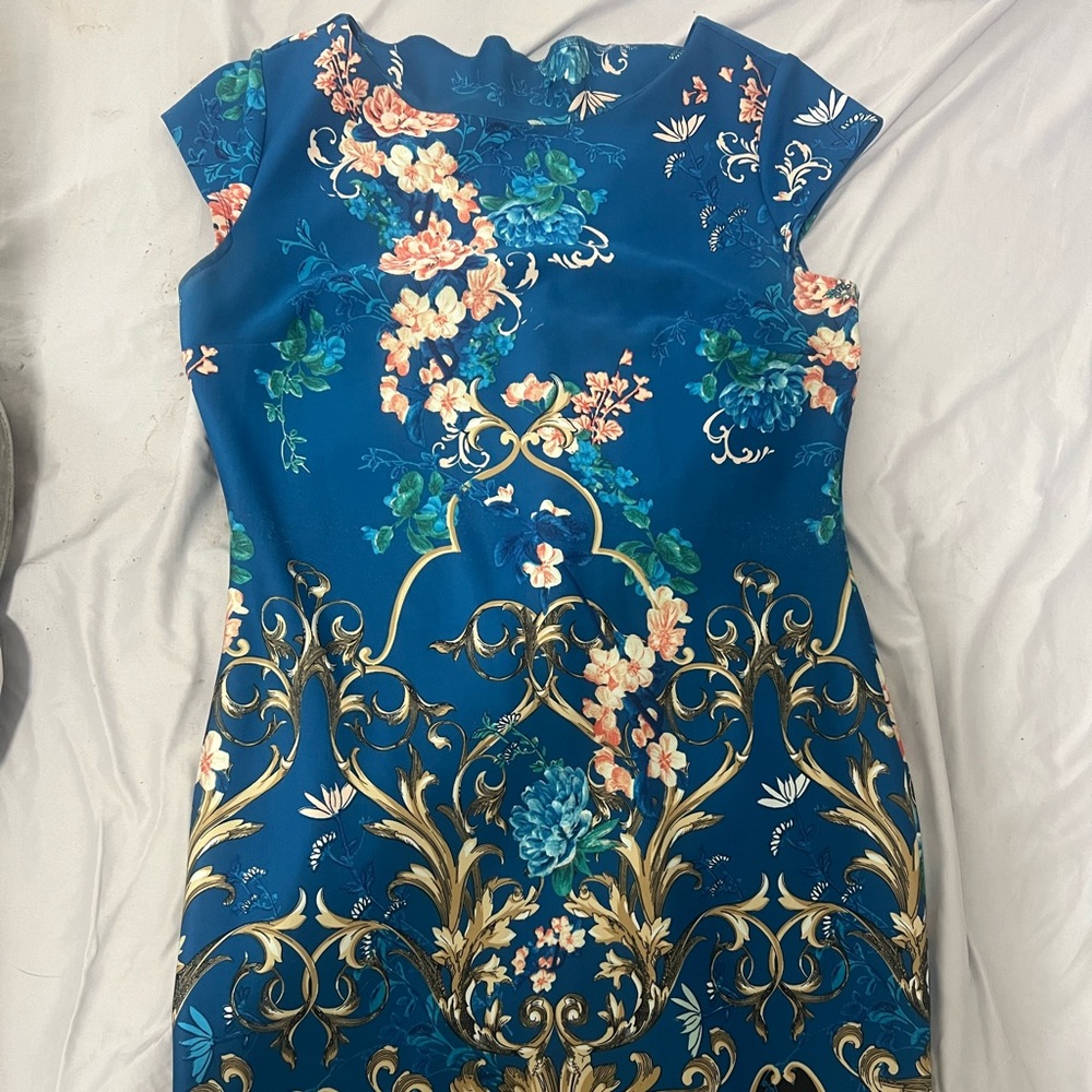 Floral Print Mid Length Dress
